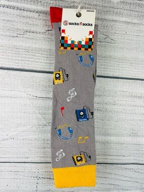 Socks n Socks Women's One Size Knee High Radio Music Theme Socks - NEW 1 Pair